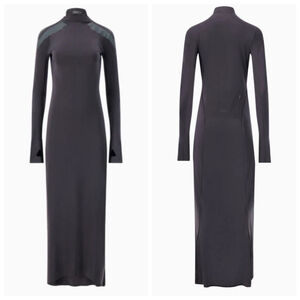 Johanna Parv Designer Sz M Tech Long Sleeve Maxi Dress New Without Tags Black